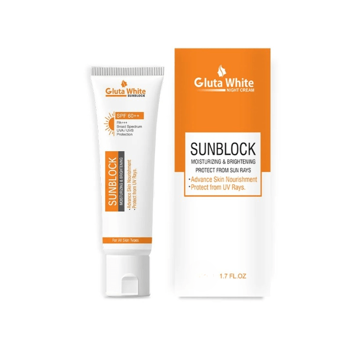 Gluta White Sunblock – Whitening & UV Protection Sunscreen For All Skin Types - Glowndeals