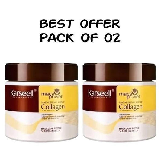 Pack Of 02 | Sealed Packed | Karseell Hair Mask Collagen Treatment Cream - Glowndeals
