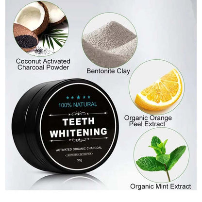 Teeth Whitening Charcoal Powder (Organic) Charcoal (30G) - Glowndeals