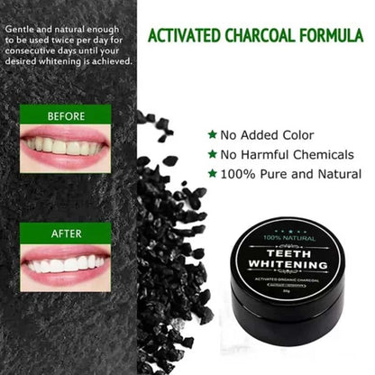 Teeth Whitening Charcoal Powder (Organic) Charcoal (30G) - Glowndeals