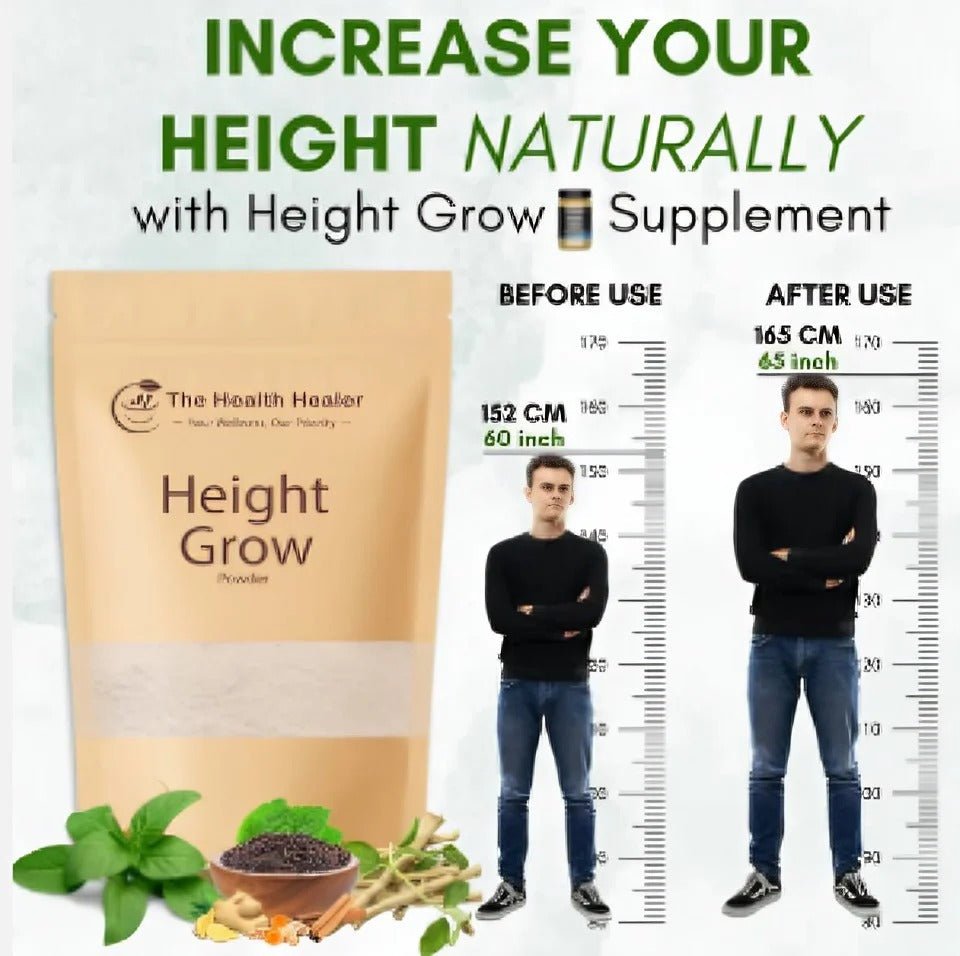 The Health Healer Height Grow Powder – 100% Natural Height Increase Supplement (100 Grams) 💯 چھوٹا قد، بڑی رکاوٹ؟ توڑیں وہ رکاوٹ - Glowndeals